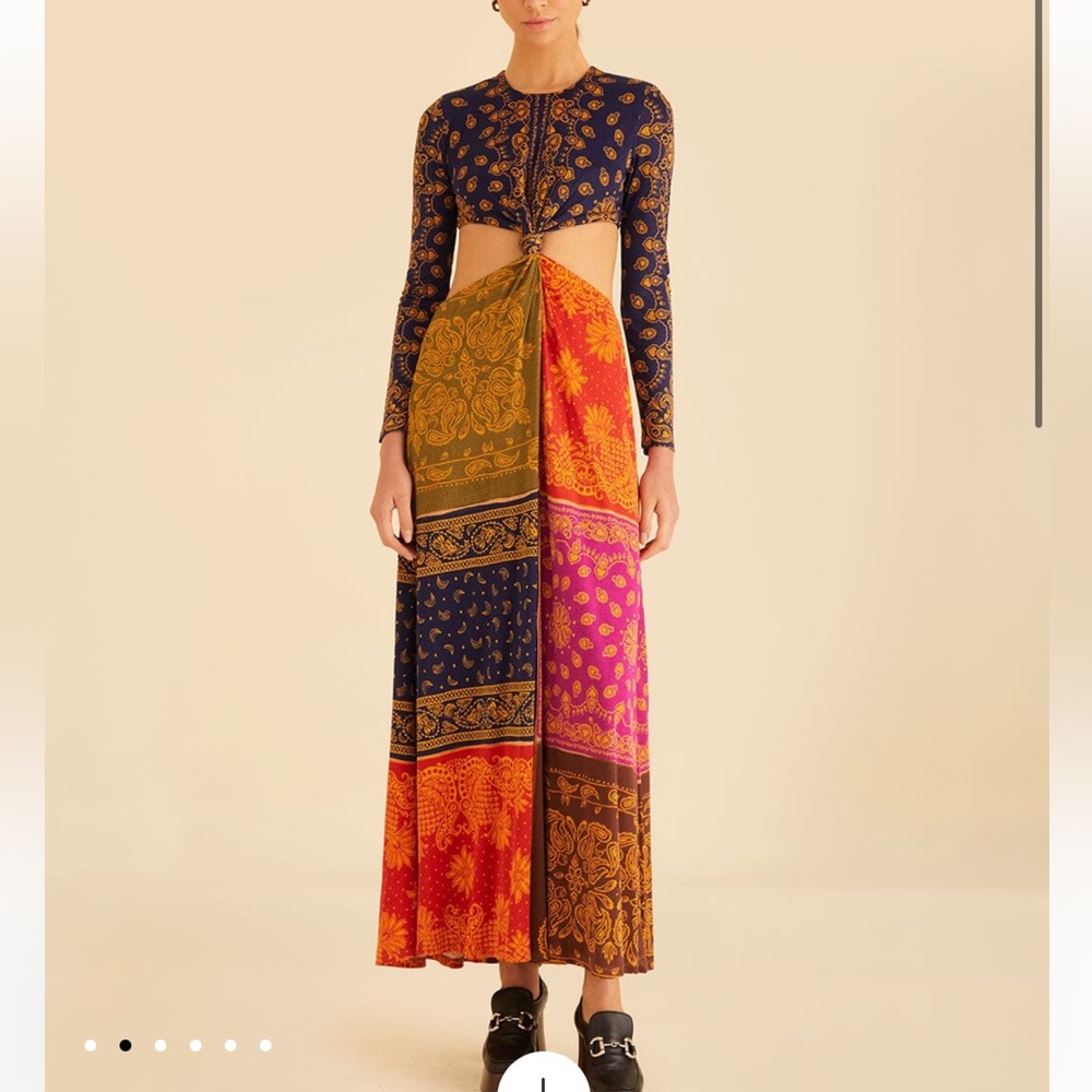 Farm Rio Multicolor Bohemian Maxi Skirt